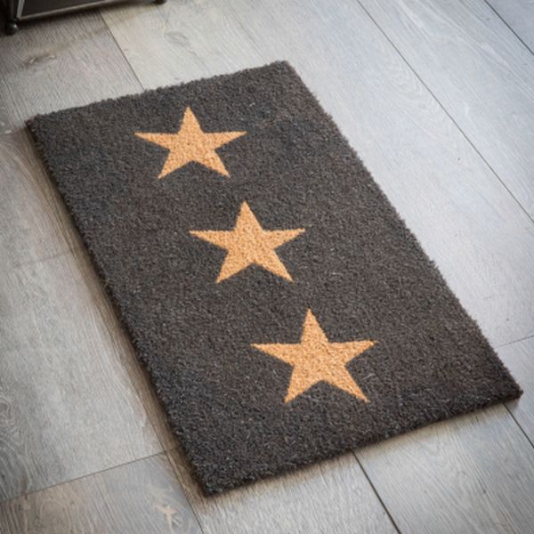 3 Stars Coir Doormat Small - Charcoal